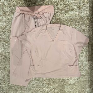 Jaanuu Blush Pink Women's Scrub Set